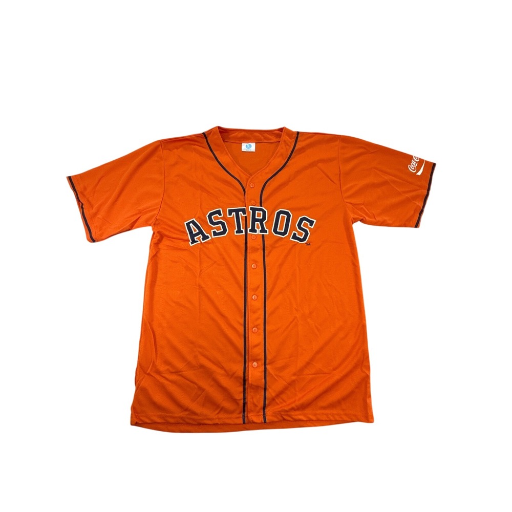 Houston Astros Baseball Jersey Orange Coca-Cola Sleeve Logo Mens XL New